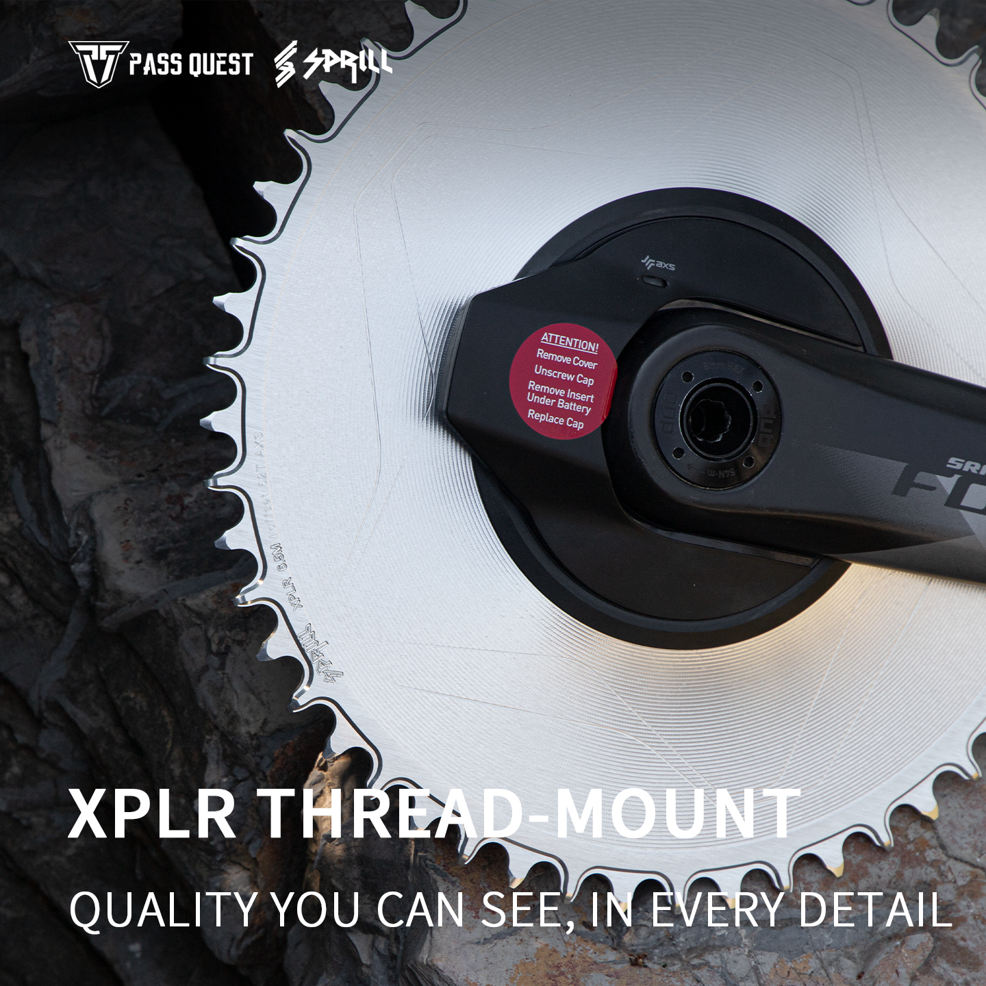 PASS QUEST Direct-Mount Threaded Chainring for SRAM XPLR AXS (12/13-Speed) – Narrow-Wide Profile (30-62T)