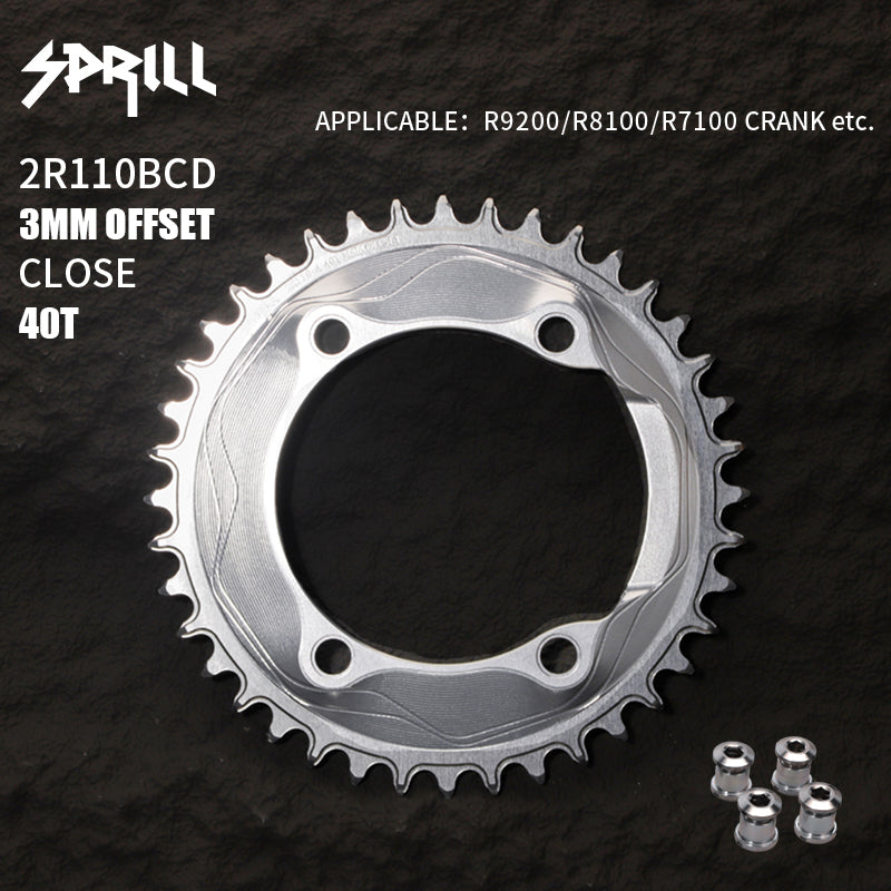 PASS QUEST SPRILL R9200 R8100 R7100 3mm offset (4-bolt AERO) Round Narrow Wide Chainring