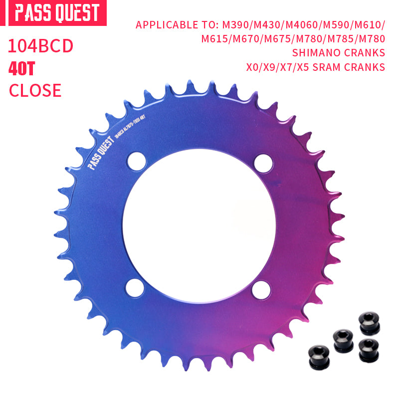 104BCD Round AERO Fade Color Mountain Bike Road Bike Narrow Wide Chainring