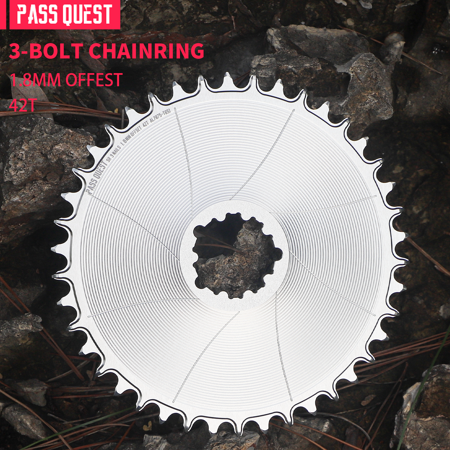 SRAM 3 Bolt (1.8mm offset ) GRAVEL/ROAD Narrow Wide Chainring 42-48T