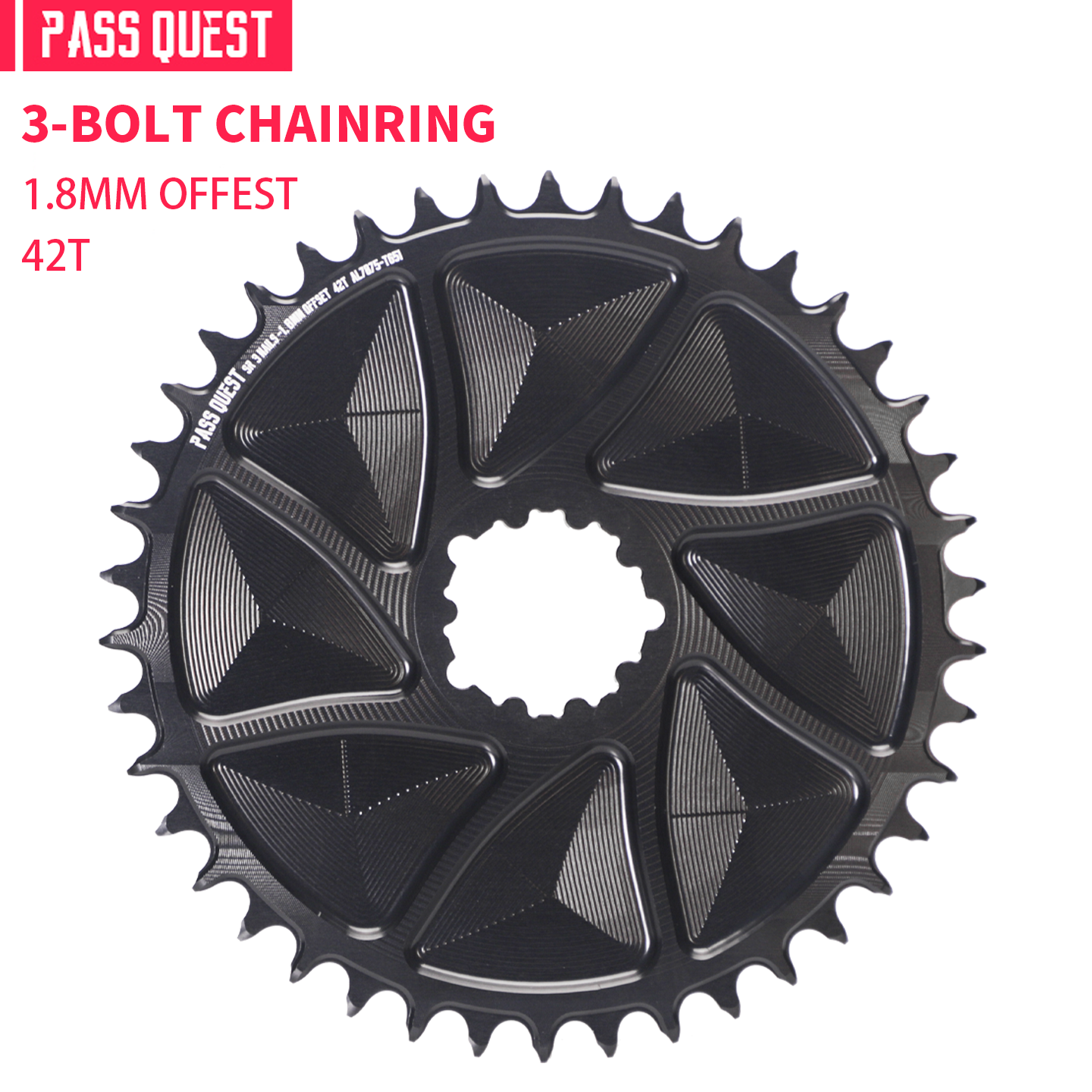 SRAM 3 Bolt (1.8mm offset ) GRAVEL/ROAD Narrow Wide Chainring 42-48T