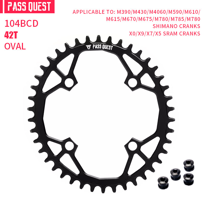 104BCD Oval Narrow Wide Chainring