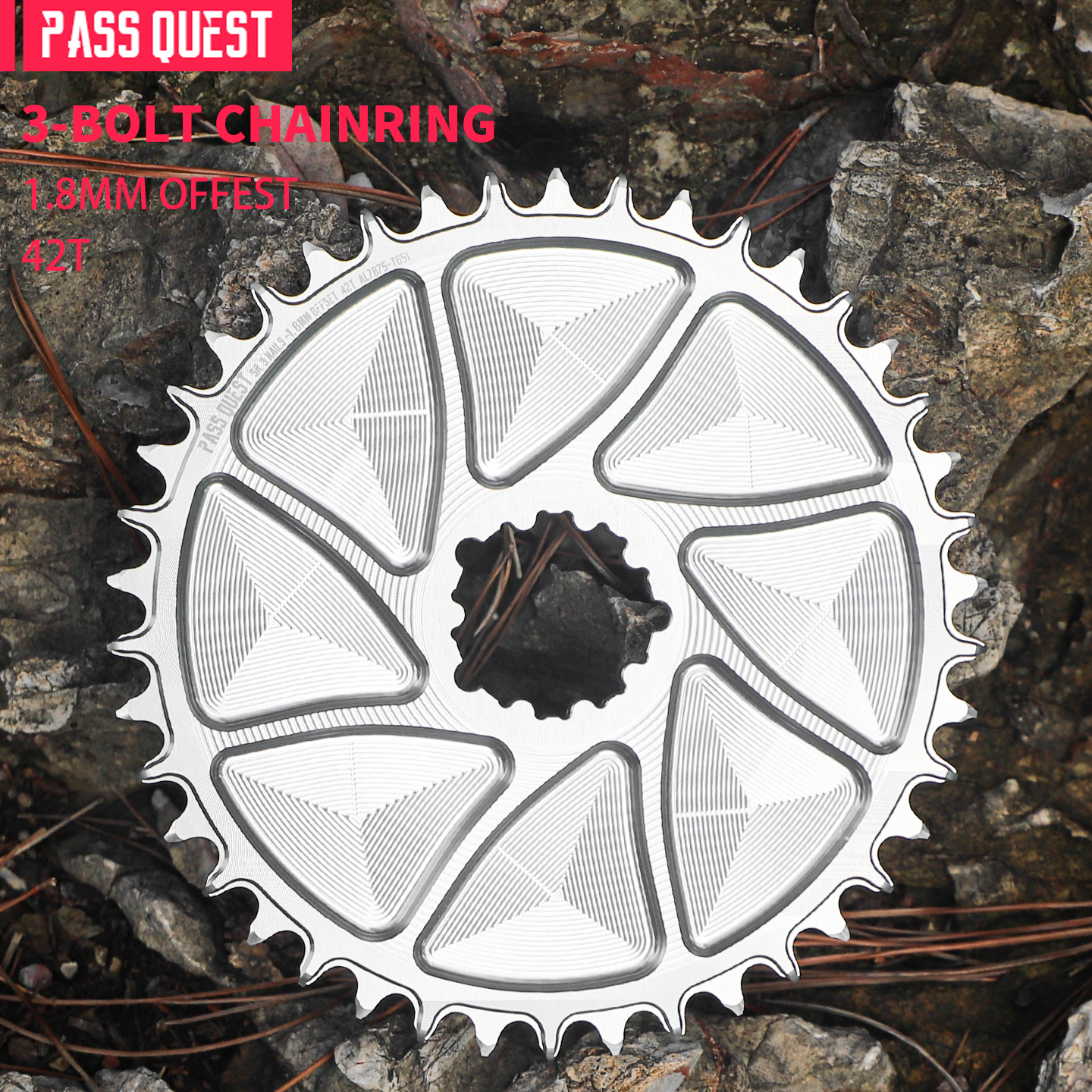 SRAM 3 Bolt (1.8mm offset outward) GRAVEL/ROAD Narrow Wide Chainring 42-48T