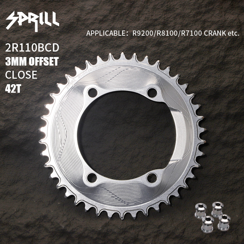 PASS QUEST SPRILL R9200 R8100 R7100 3mm offset (4-bolt AERO) Round Narrow Wide Chainring