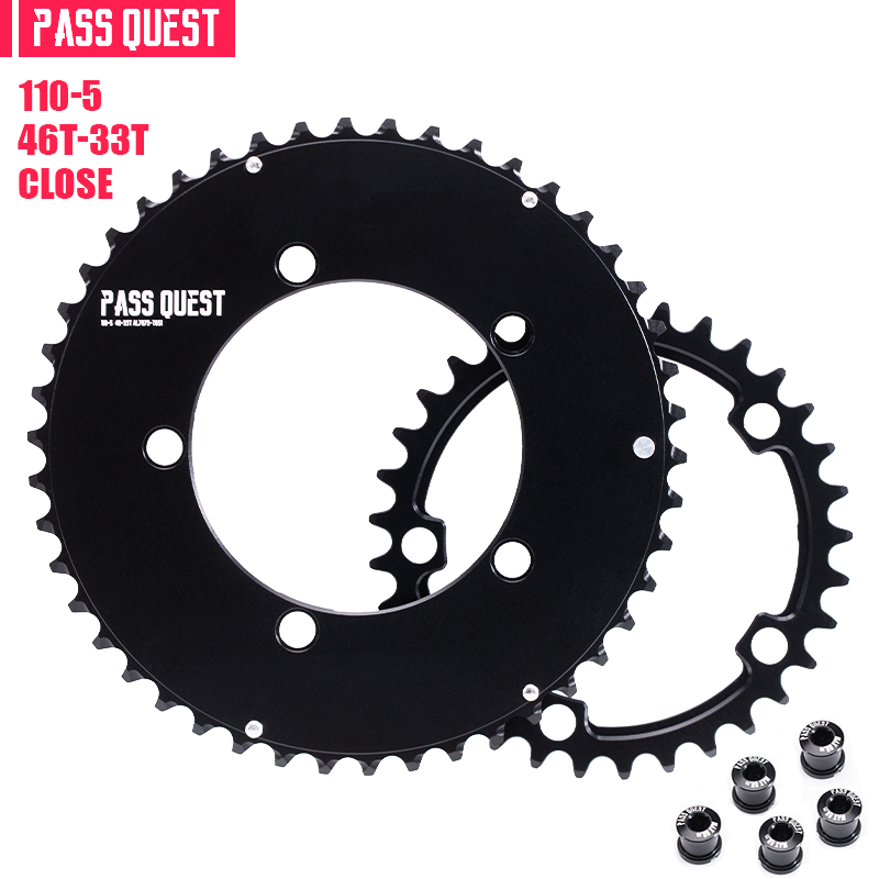 110BCD (5-bolt AERO) 2X Sprocket Round Road Bike Foldable Bicycle 11/11-12 speed Gravel bike