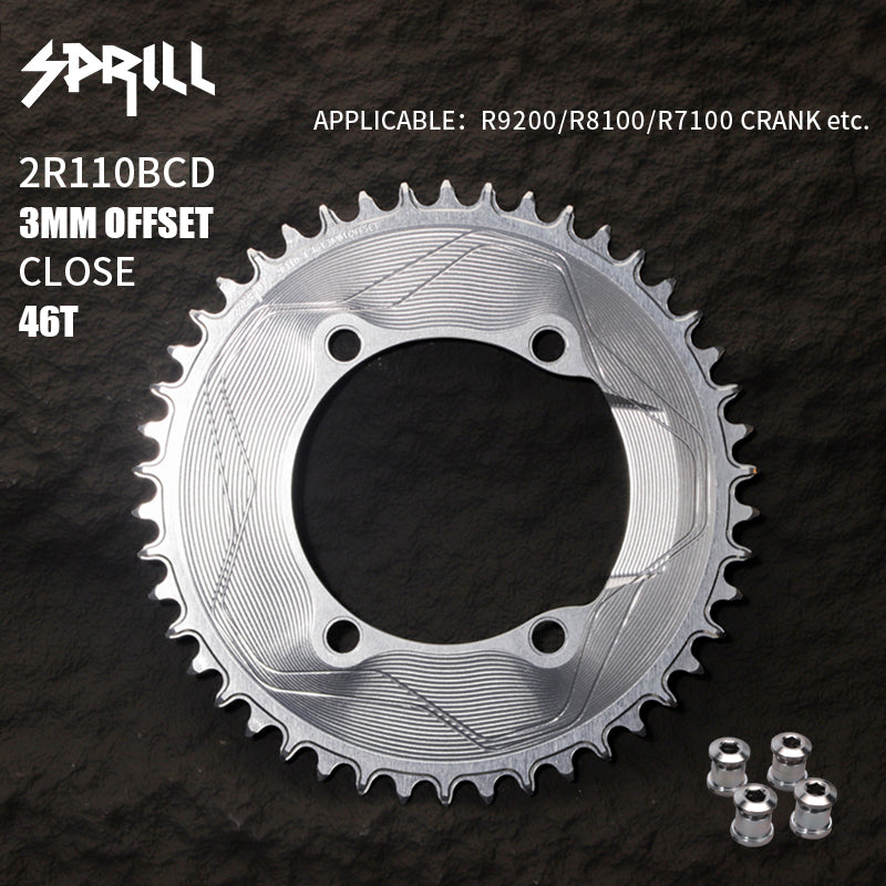 PASS QUEST SPRILL R9200 R8100 R7100 3mm offset (4-bolt AERO) Round Narrow Wide Chainring