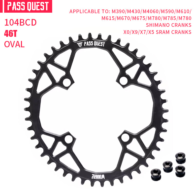 104BCD Oval Narrow Wide Chainring