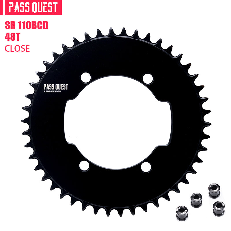 PASS QUEST SR-110 BCD (4-bolt AERO) Round AERO Narrow Wide Chainring