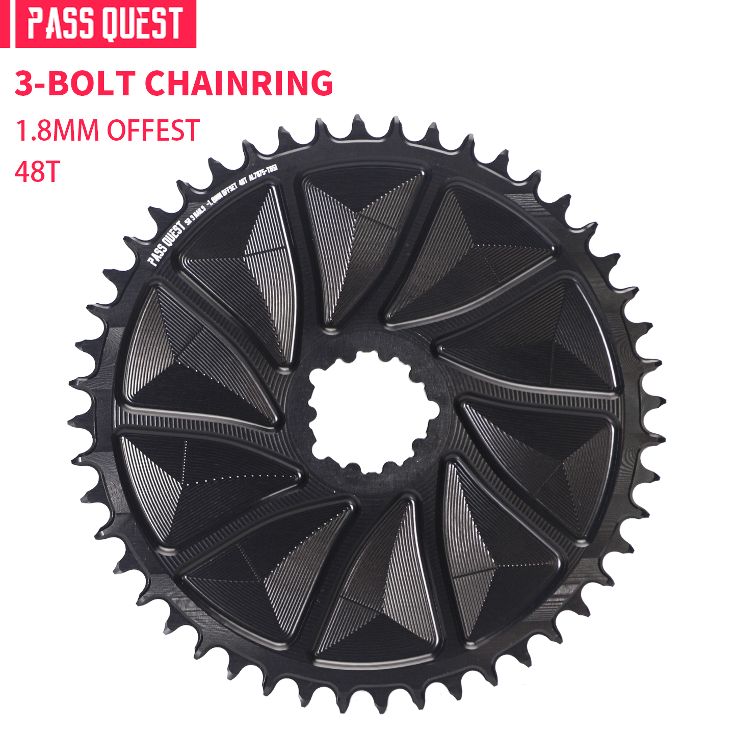 SRAM 3 Bolt (1.8mm offset outward) GRAVEL/ROAD Narrow Wide Chainring 42-48T