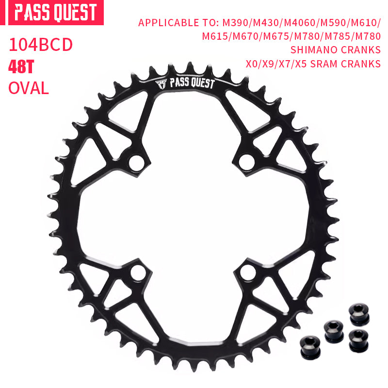 104BCD Oval Narrow Wide Chainring