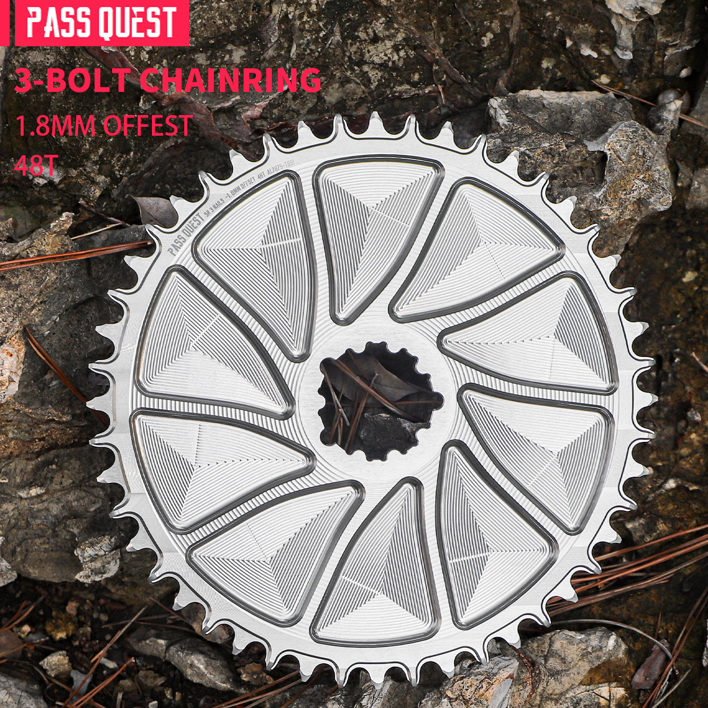 SRAM 3 Bolt (1.8mm offset outward) GRAVEL/ROAD Narrow Wide Chainring 42-48T