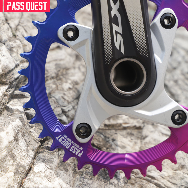 104BCD Round Fade Color Mountain Bike Road Bike Narrow Wide Chainring