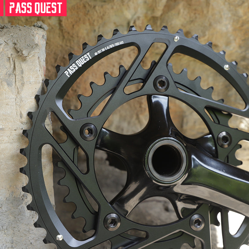 PASS QUEST 2X 110BCD (5-bolt HOLLOW) AXS Sprocket Round Road Bike Foldable Bicycle 12 speed Gravel bik