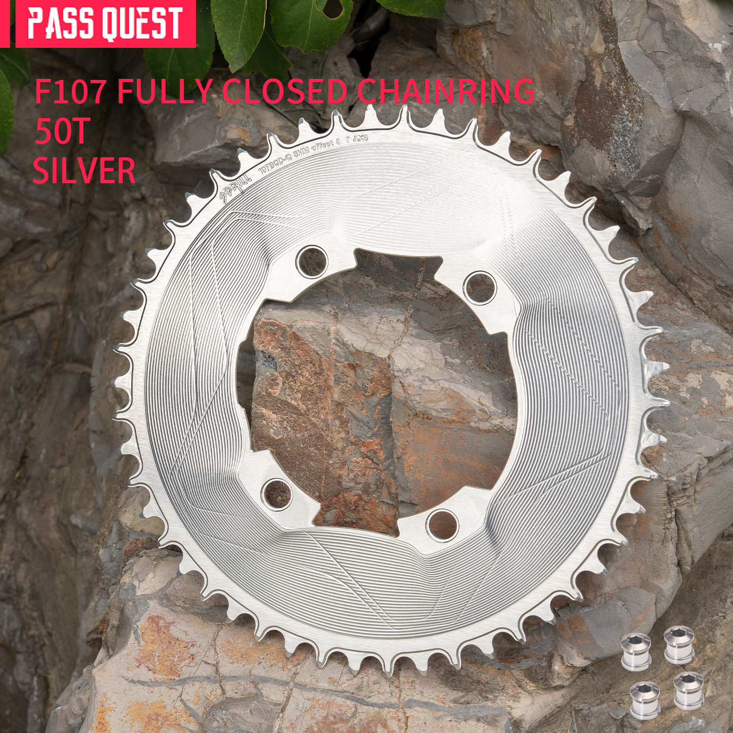 PASS QUEST SPRILL F107BCD 3mm offset AXS (4-bolt AERO) Round Narrow Wide Chainring