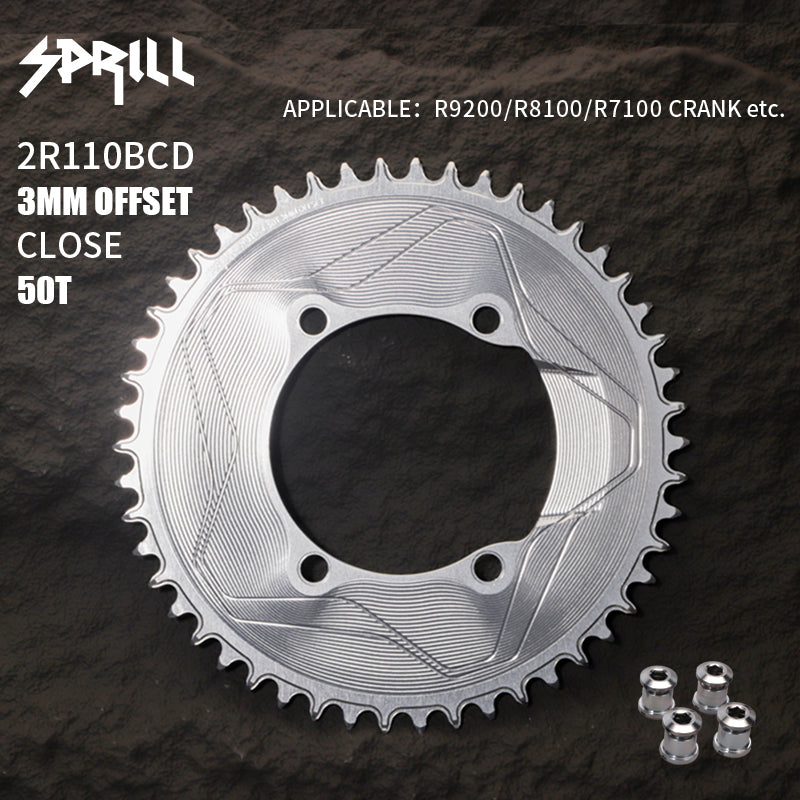 PASS QUEST SPRILL R9200 R8100 R7100 3mm offset (4-bolt AERO) Round Narrow Wide Chainring