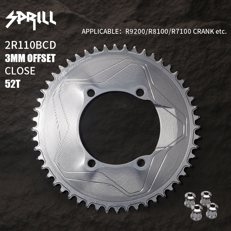PASS QUEST SPRILL R9200 R8100 R7100 3mm offset (4-bolt AERO) Round Narrow Wide Chainring