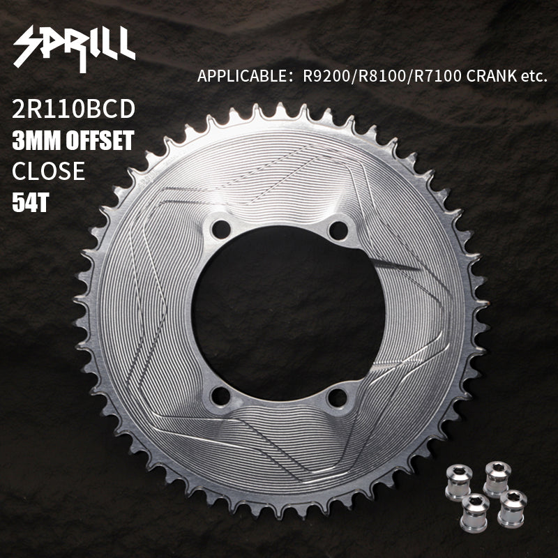 PASS QUEST SPRILL R9200 R8100 R7100 3mm offset (4-bolt AERO) Round Narrow Wide Chainring