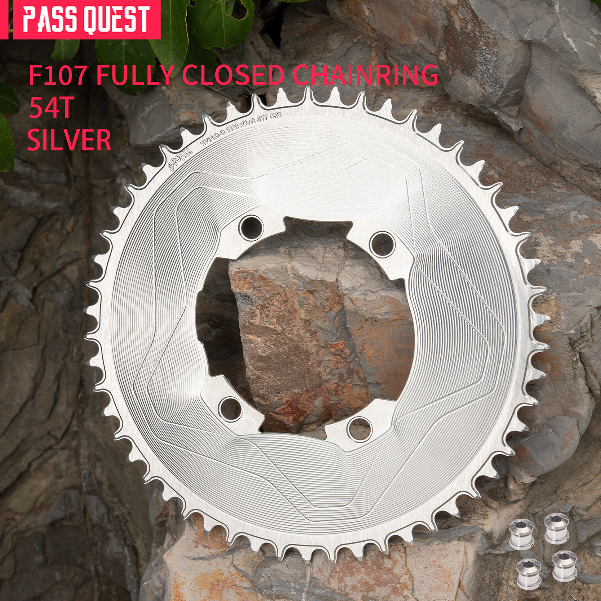 PASS QUEST SPRILL F107BCD 3mm offset AXS (4-bolt AERO) Round Narrow Wide Chainring