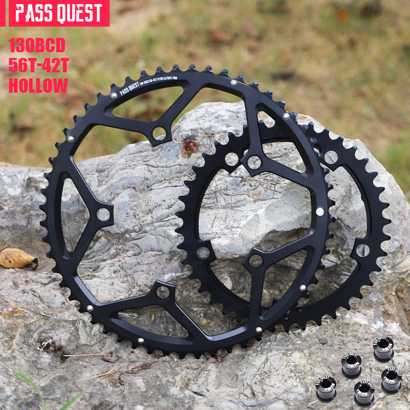 130BCD (5-bolt HOLLOW) 2X Sprocket Round Road Bike Foldable Bicycle 11-12 speed Gravel bike