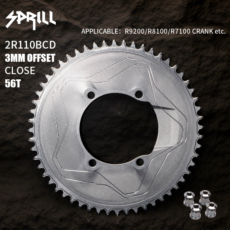 PASS QUEST SPRILL R9200 R8100 R7100 3mm offset (4-bolt AERO) Round Narrow Wide Chainring