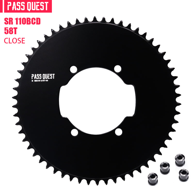 PASS QUEST SR-110 BCD (4-bolt AERO) Round AERO Narrow Wide Chainring