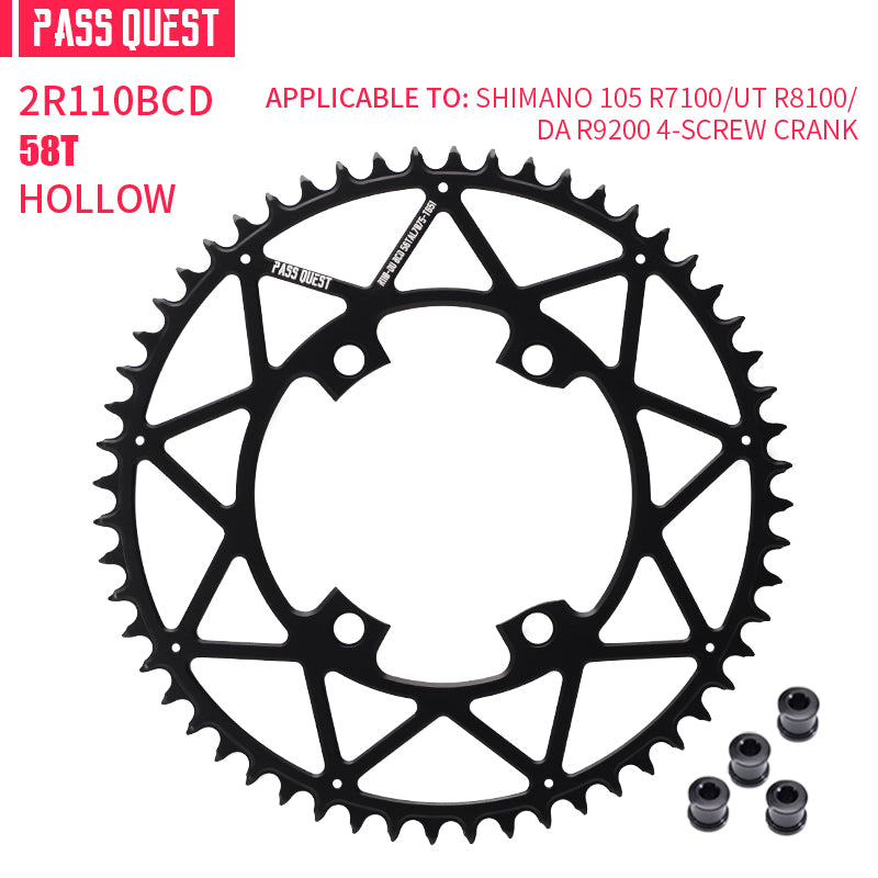SHIMANO 110BCD R9200 R8100 R7100 (4-bolt Hollow) Round Narrow Wide Chainring