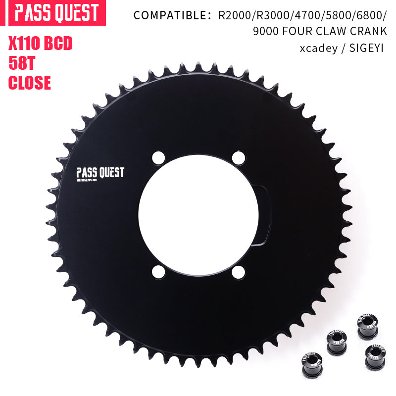SHIMANO X110BCD (4-bolt AERO)  Round Narrow Wide Chainring