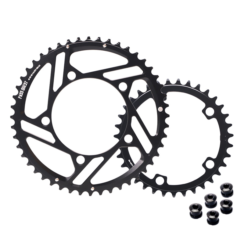 PASS QUEST 2X 110BCD (5-bolt HOLLOW) AXS Sprocket Round Road Bike Foldable Bicycle 12 speed Gravel bik