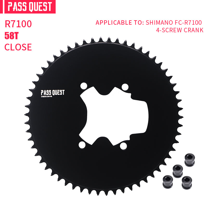 SHIMANO 110BCD R9200 R8100  (4-bolt AERO) Completely closed Round Narrow Wide Chainring