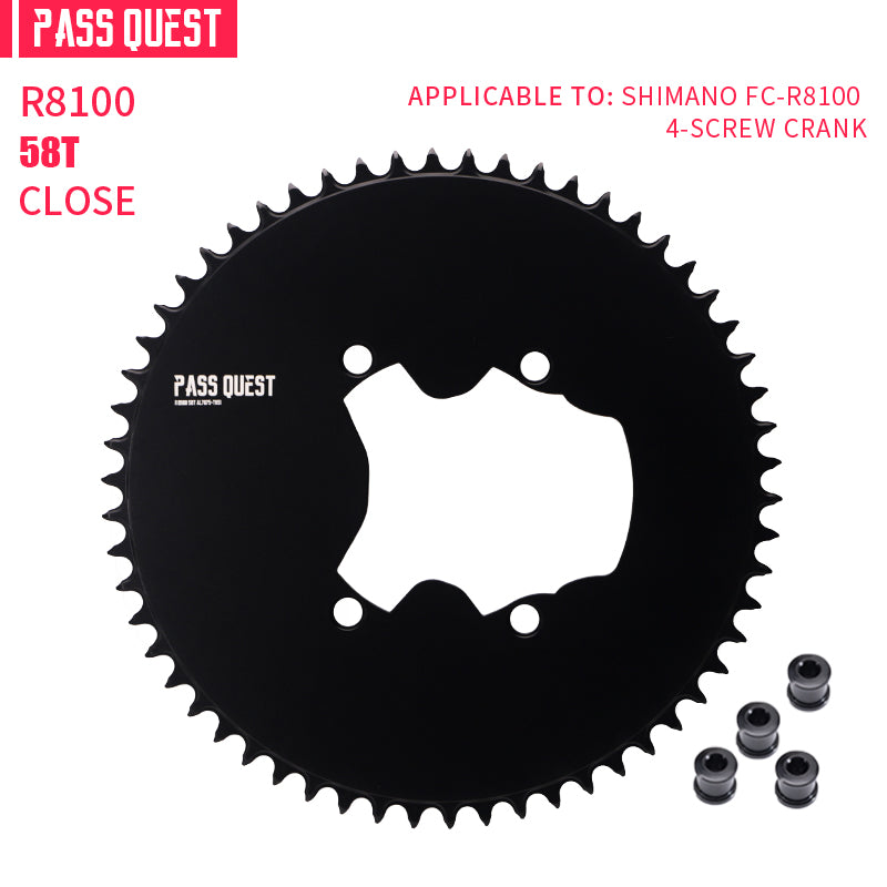 SHIMANO 110BCD R9200 R8100  (4-bolt AERO) Completely closed Round Narrow Wide Chainring