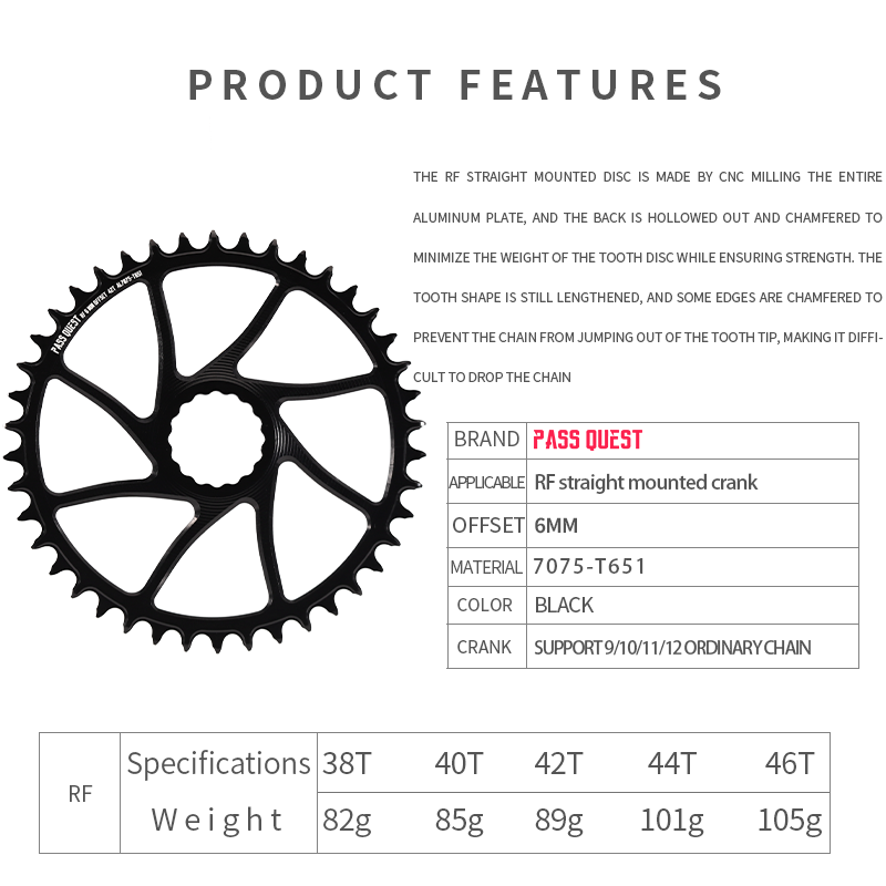 RACE FACE (6mm offset ) Round Narrow Wide Chainring