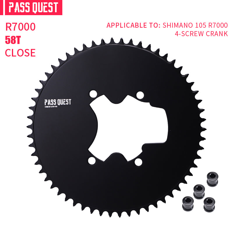SHIMANO 110BCD R9100 R8000 R7000 (4-bolt AERO) Completely closed Round Narrow Wide Chainring
