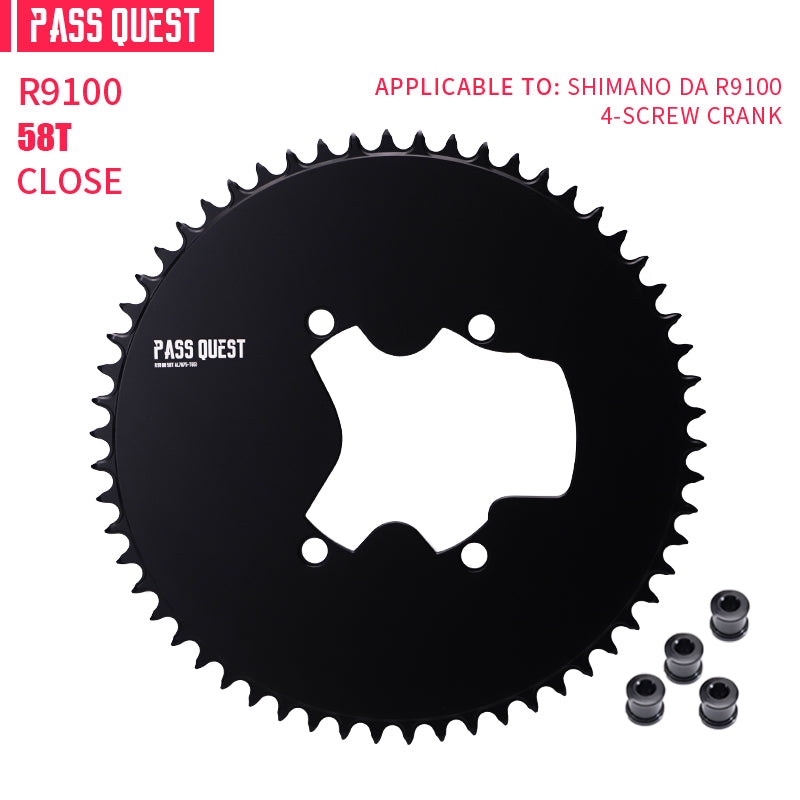 SHIMANO 110BCD R9100 R8000 R7000 (4-bolt AERO) Completely closed Round Narrow Wide Chainring